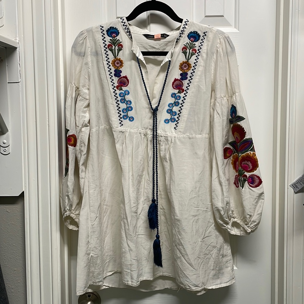 Zara embroidered shirt or cover up